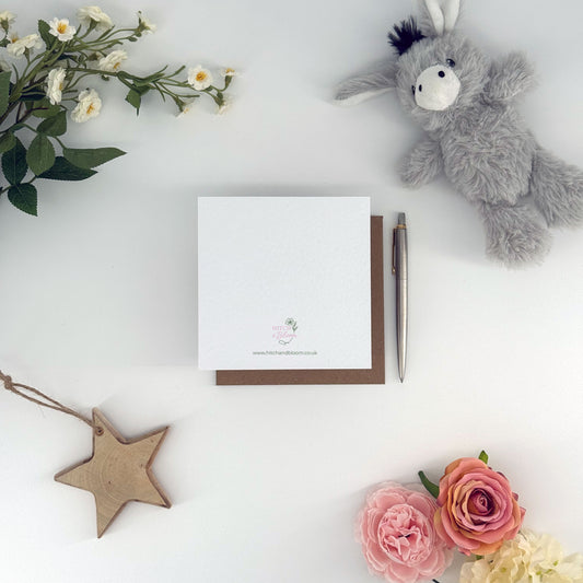 Baby Boy Card - “Hello Little One” with Blue Rainbow