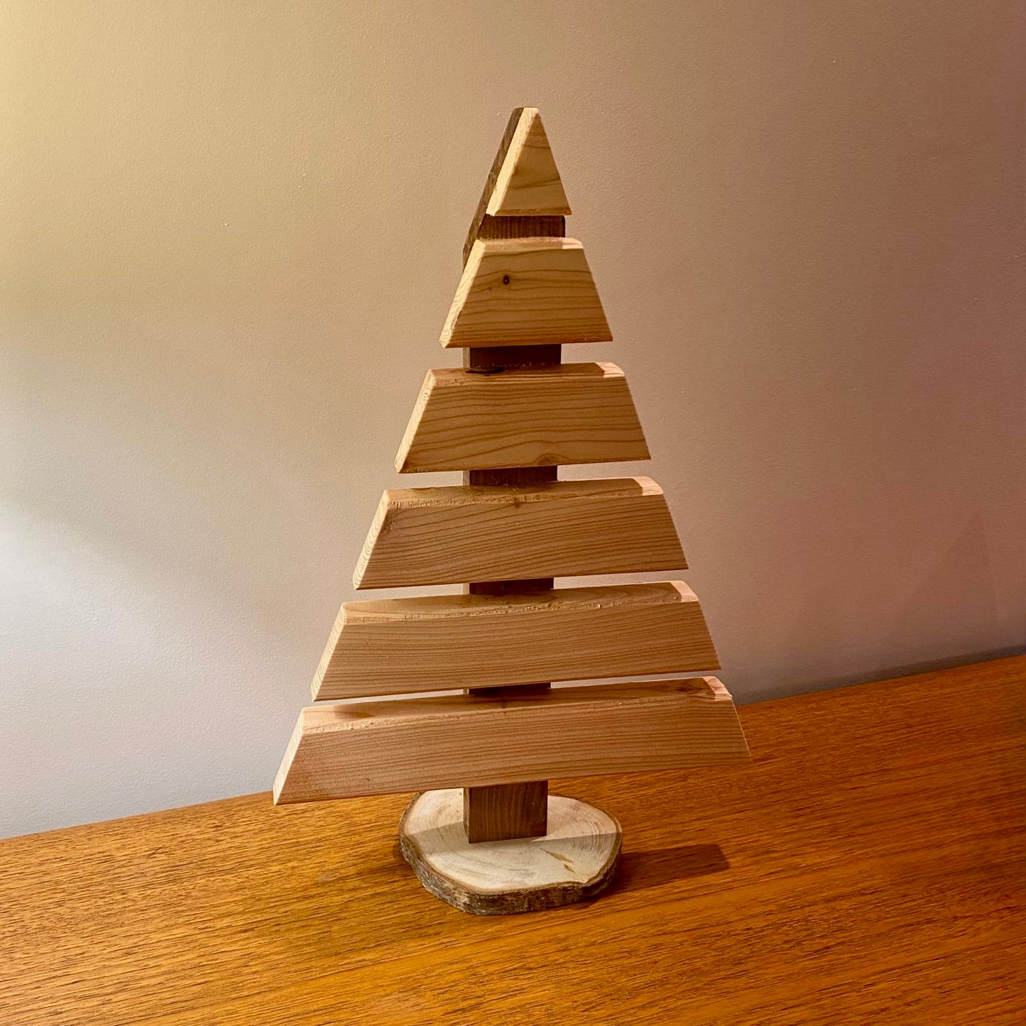 Handmade Wooden Christmas Tree Large - Rustic Larch Timber Decoration