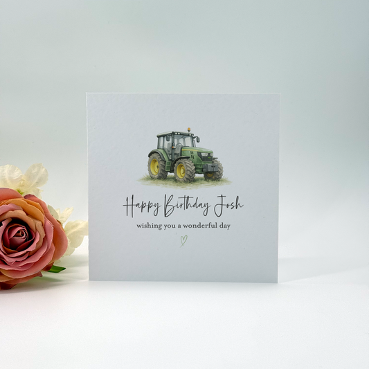 Personalised Tractor Birthday Card