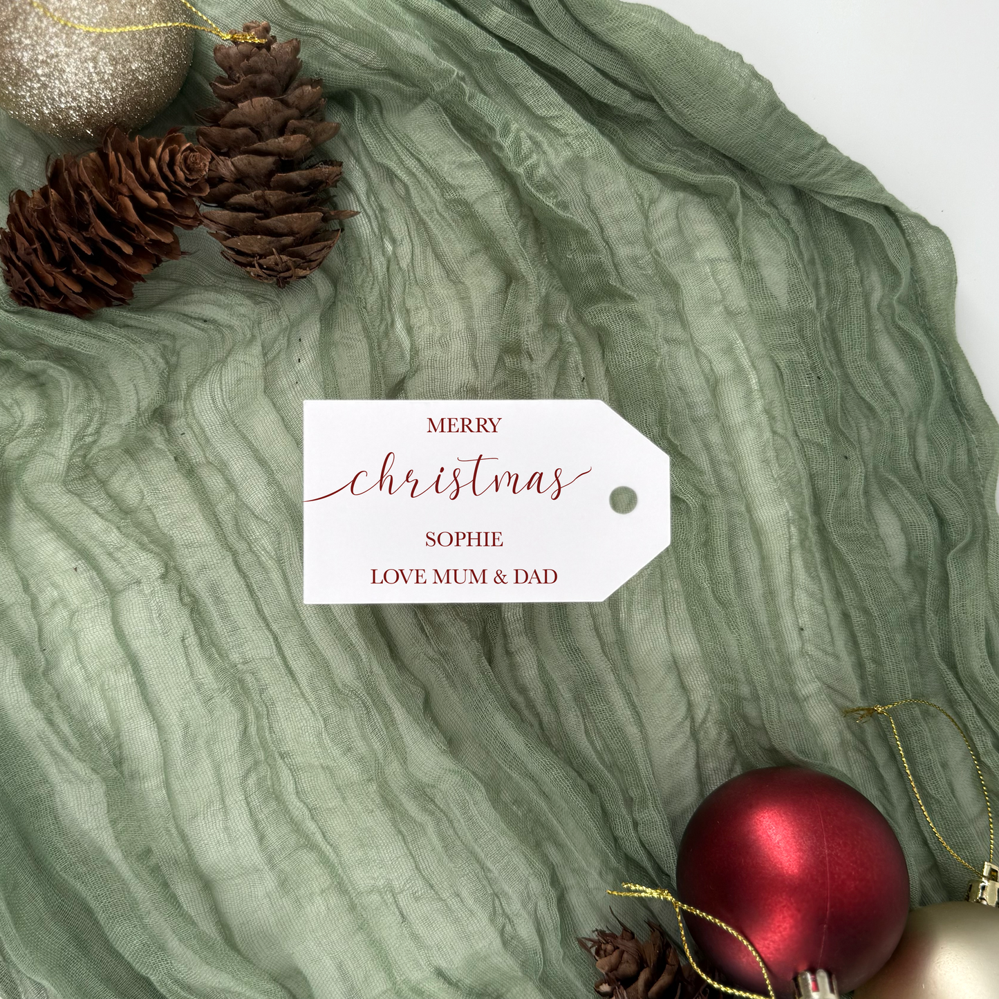 Personalised Christmas Gift Tags - Set of 6, Custom Holiday Tags