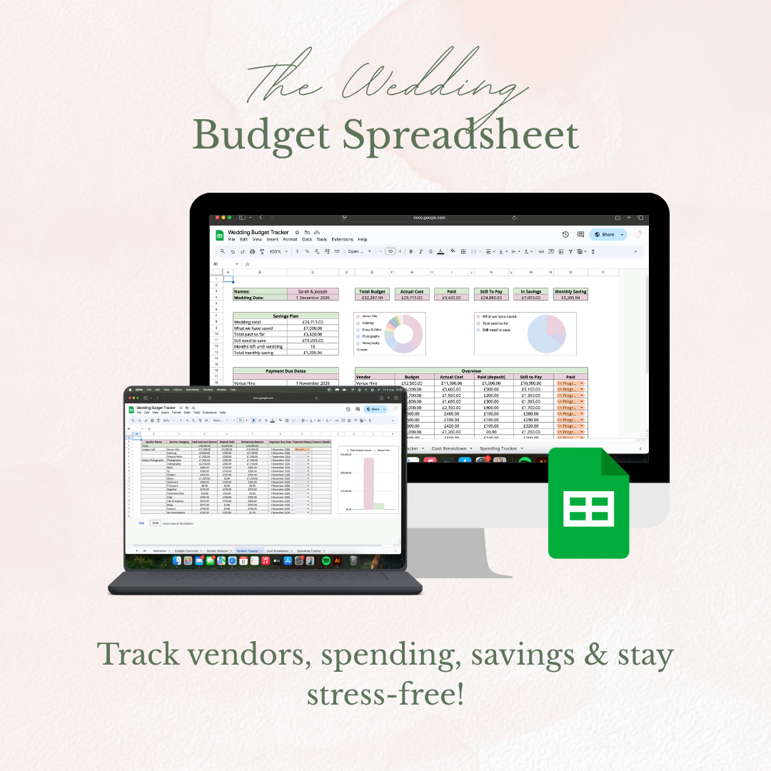 Ultimate Wedding Budget Spreadsheet - Editable Google Sheets Template