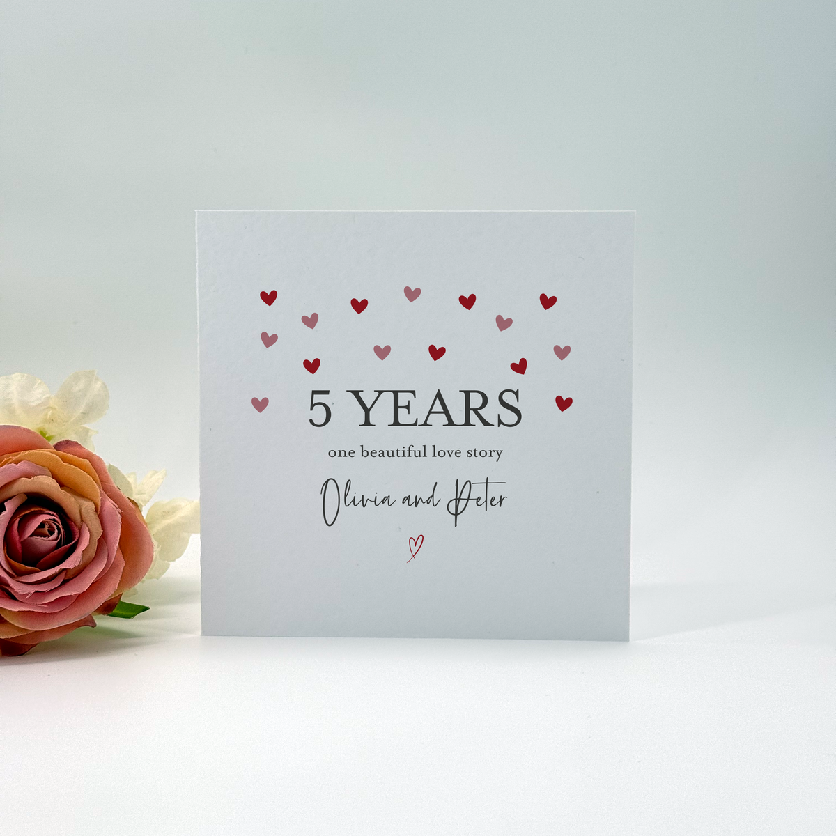 Personalised 5th Anniversary Card One Beautiful Love Story