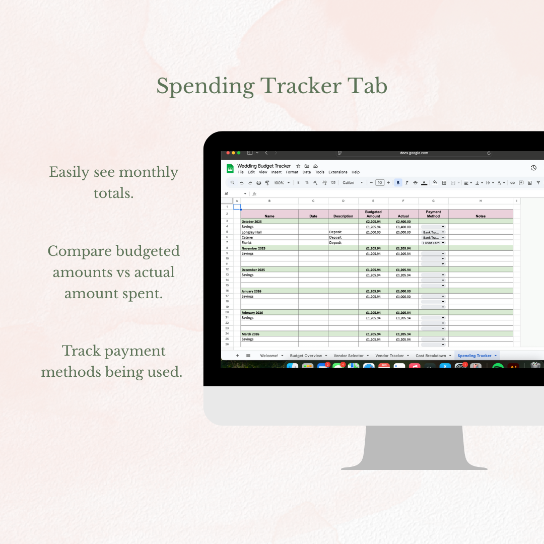 Ultimate Wedding Budget Spreadsheet - Editable Google Sheets Template