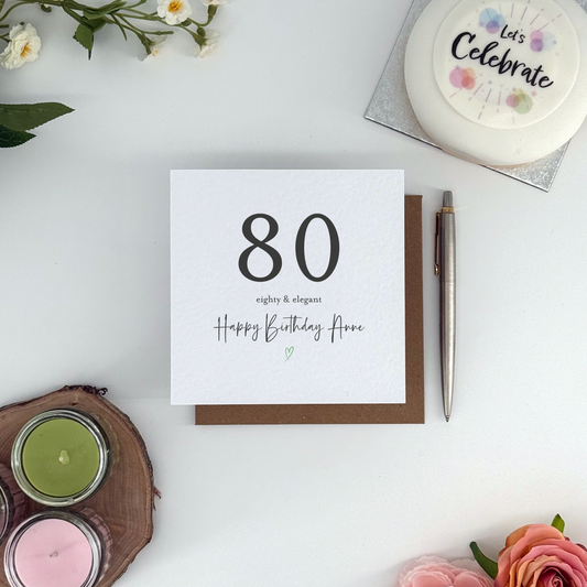 Eighty & Elegant 80th Birthday Card