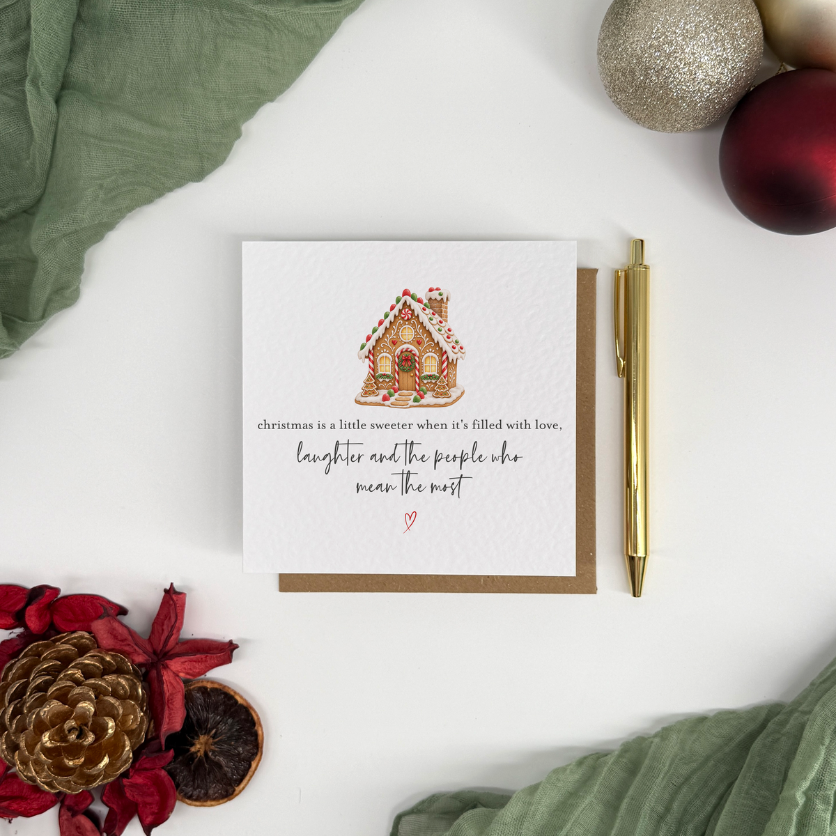 Gingerbread House A Little Sweeter Christmas Card