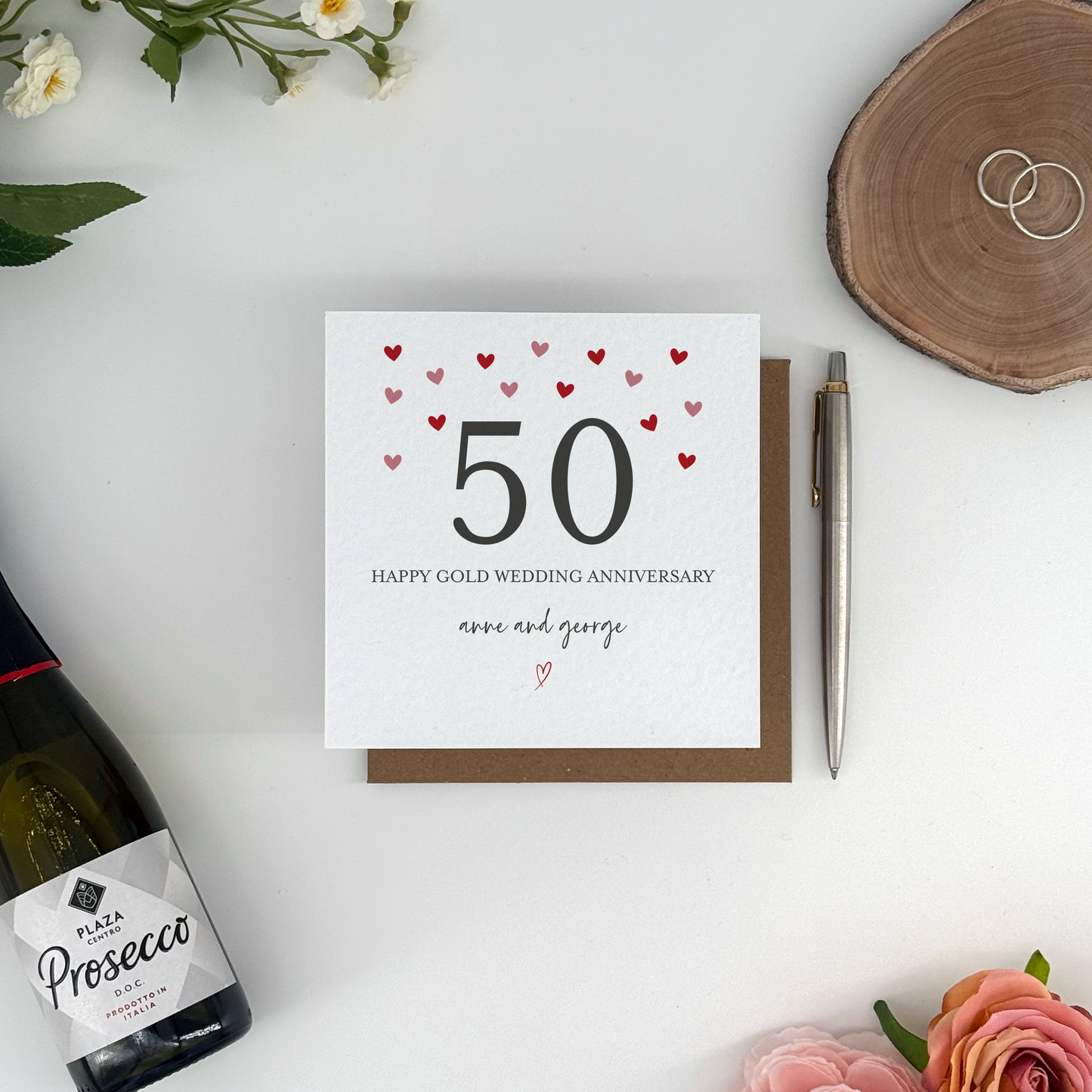 Happy Gold (50th) Anniversary Personalised Card