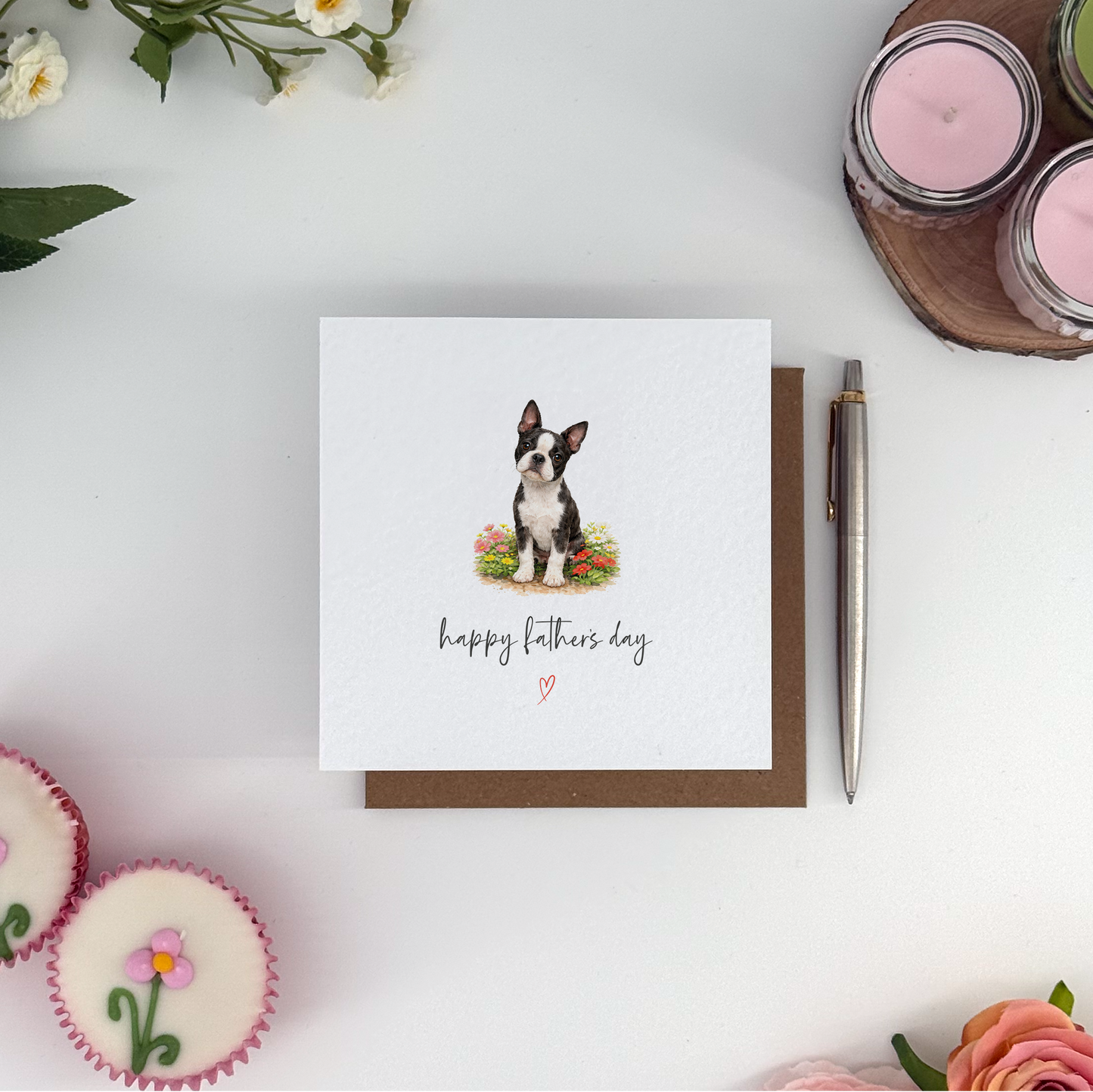 Boston Terrier Father's Day Card - Dog Dad Card