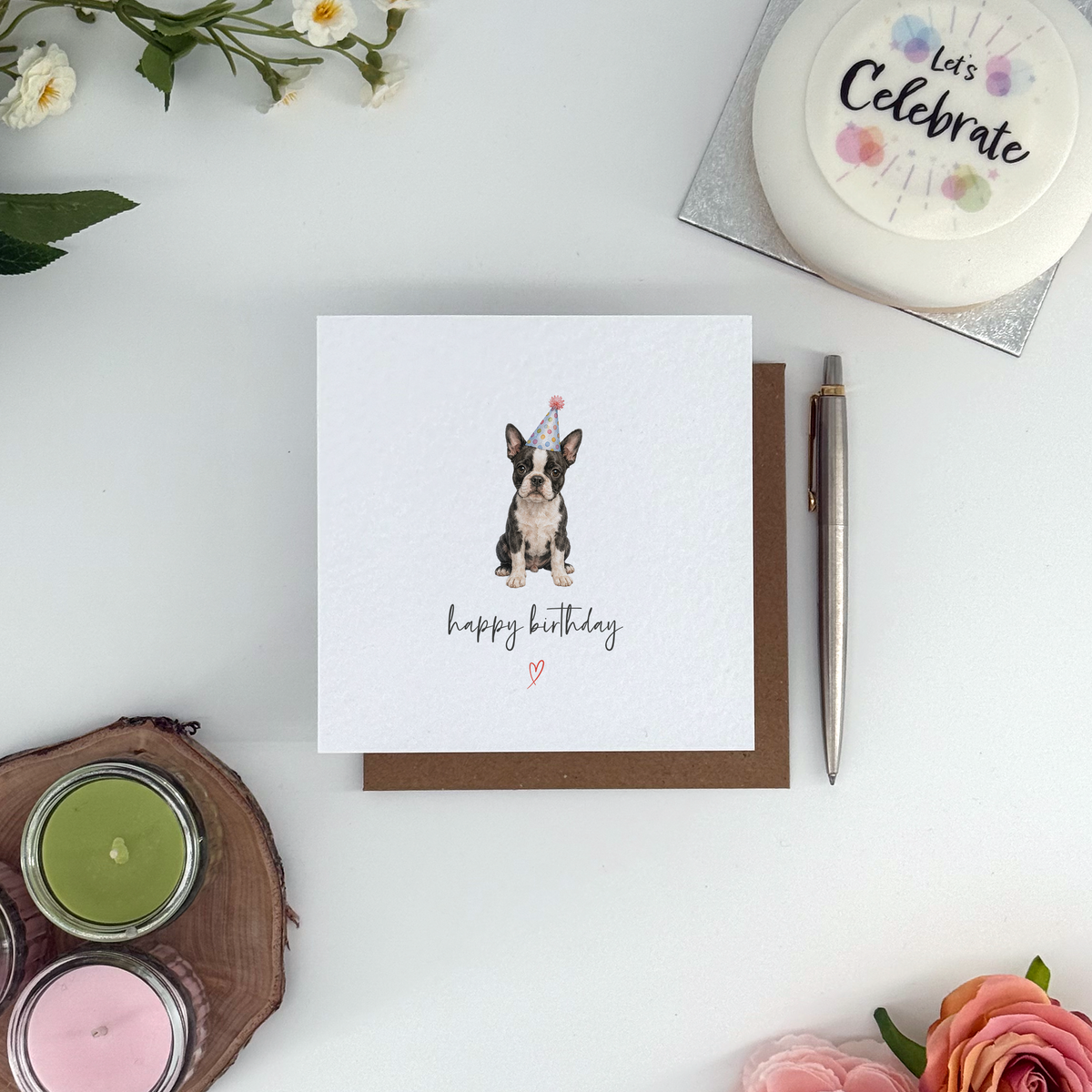 Boston Terrier Birthday Card