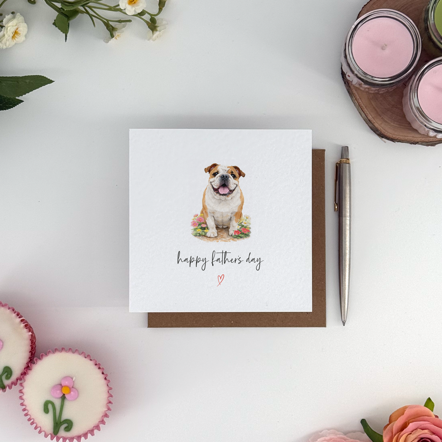 Bulldog Father's Day Card - Dog Dad Card
