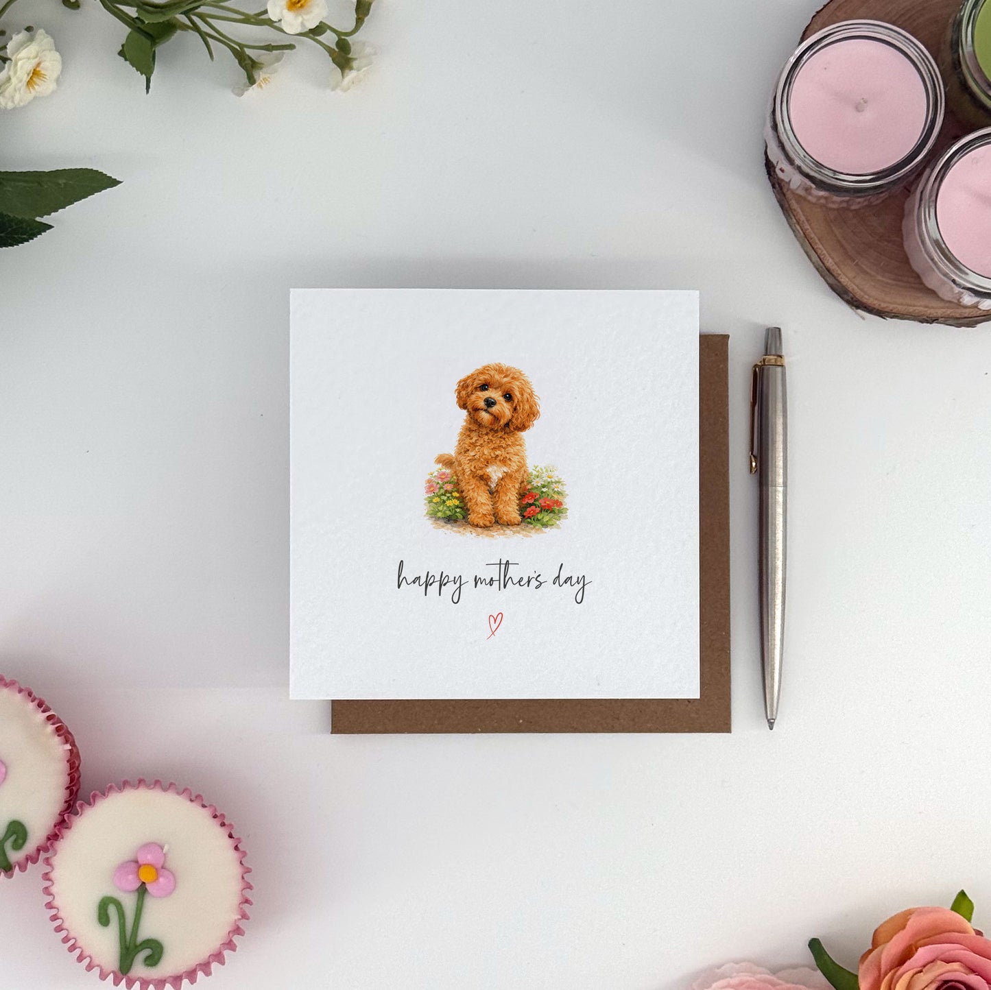 Cavapoo Mother's Day Card - Dog Mum Card