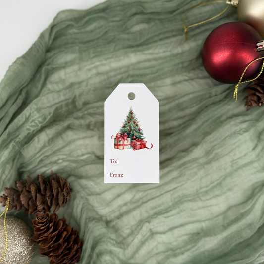 Handmade Christmas Gift Tags - Christmas Tree & Present Design (Pack of 6)