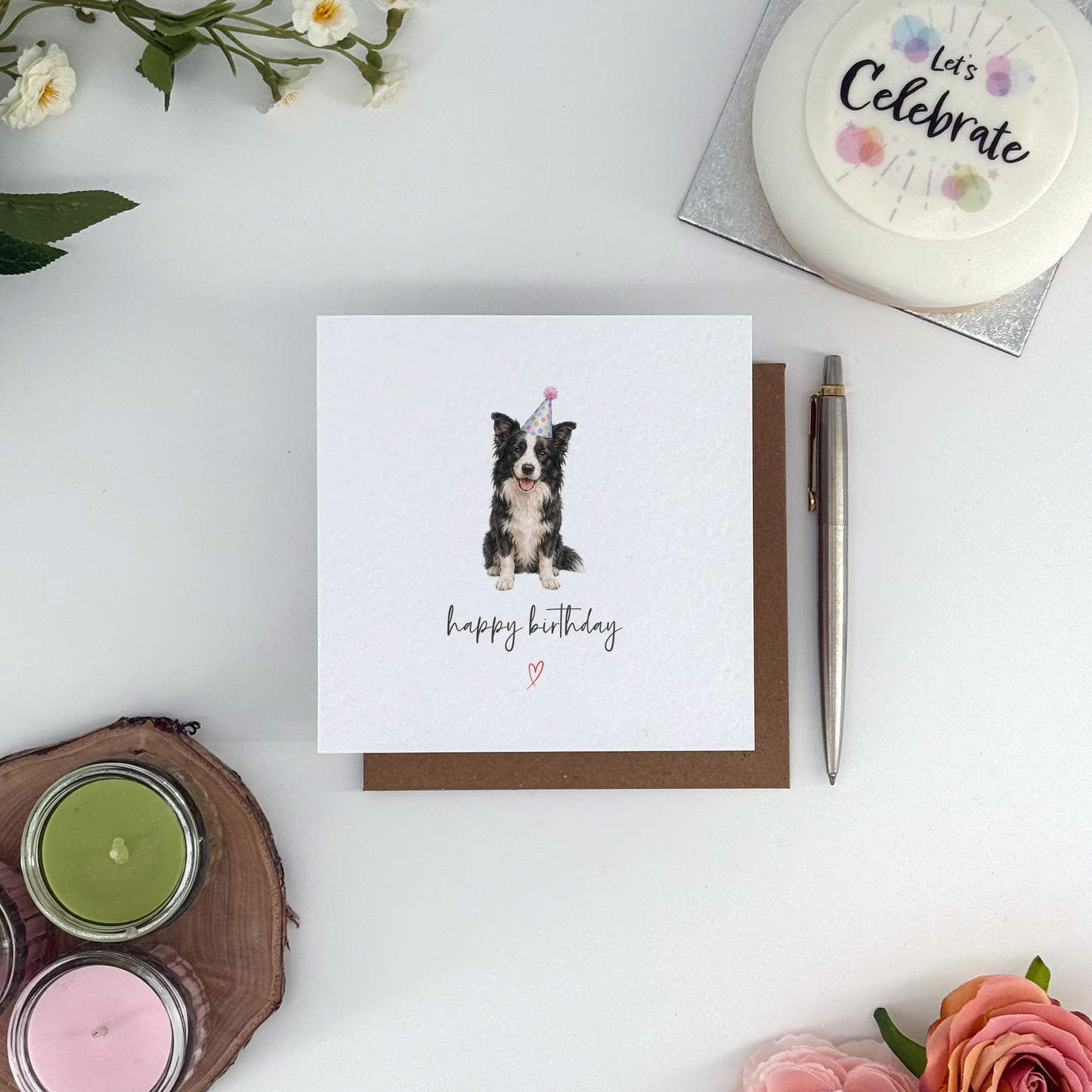 Border Collie Birthday Card