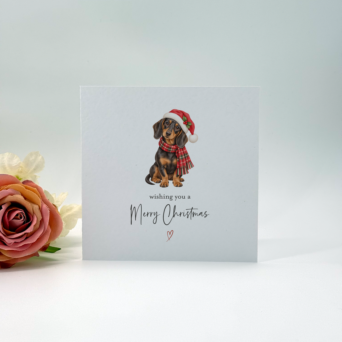 Dachshund Merry Christmas Card