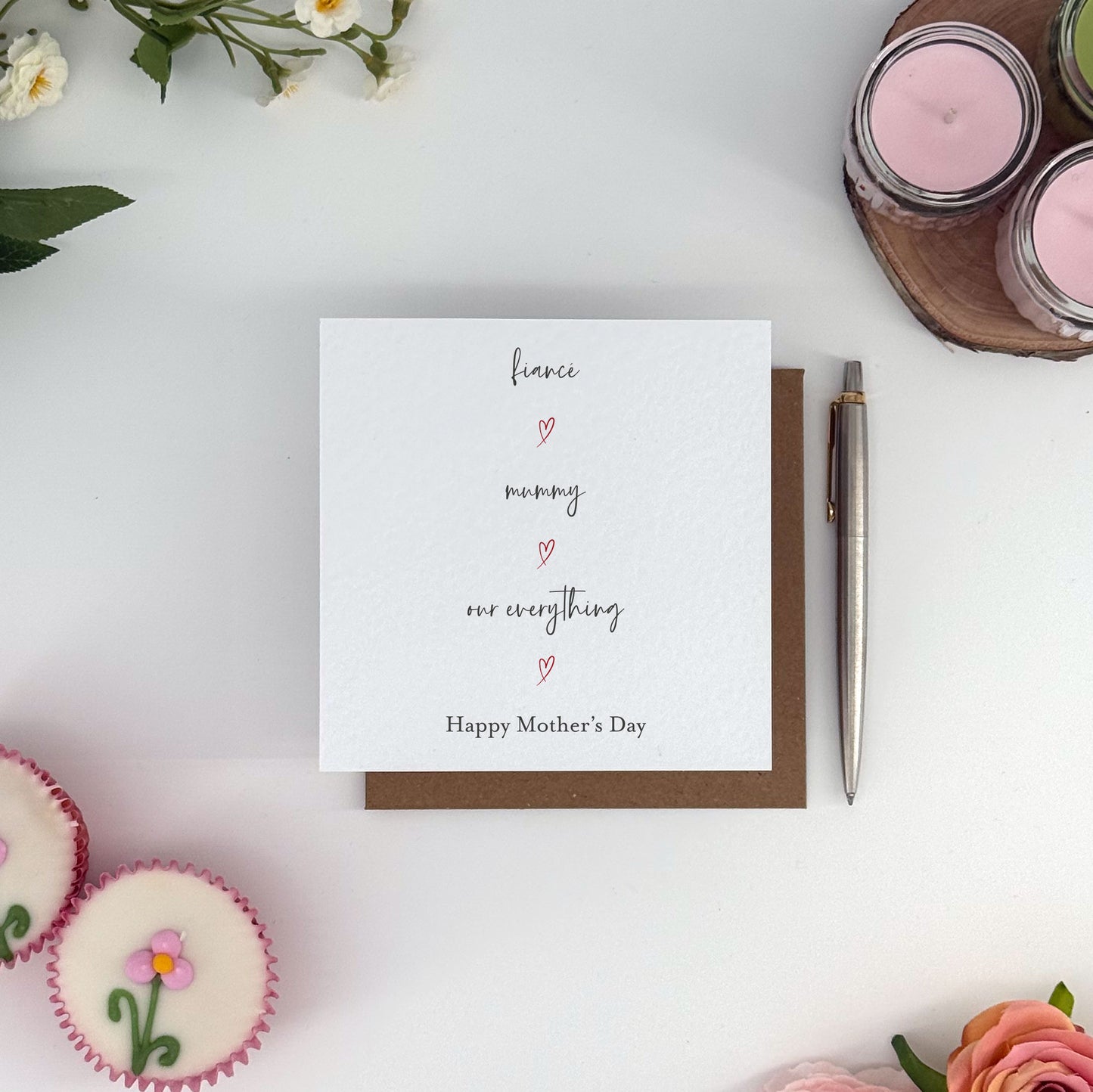 Fiancé Mummy Our Everything Mother’s Day Card | Heart Illustration Handmade Keepsake Card