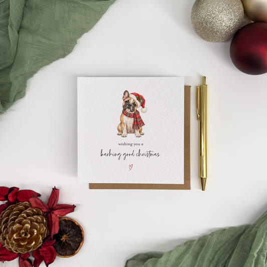 Barking Good Christmas French Bulldog Card