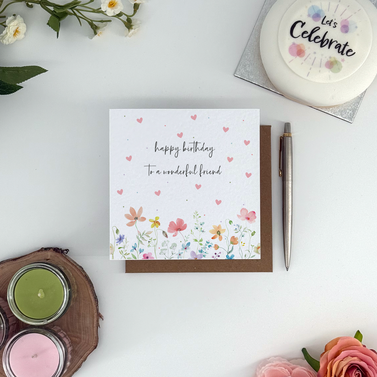Happy Birthday to a Wonderful Friend Floral Birthday Card