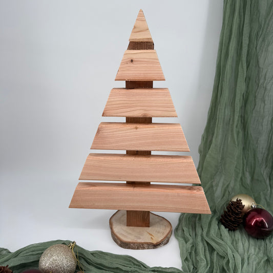 Handmade Wooden Christmas Tree Large - Rustic Larch Timber Decoration