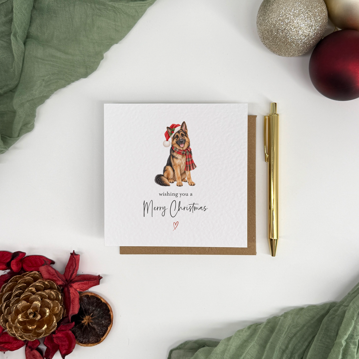 German Shepard Merry Christmas Card
