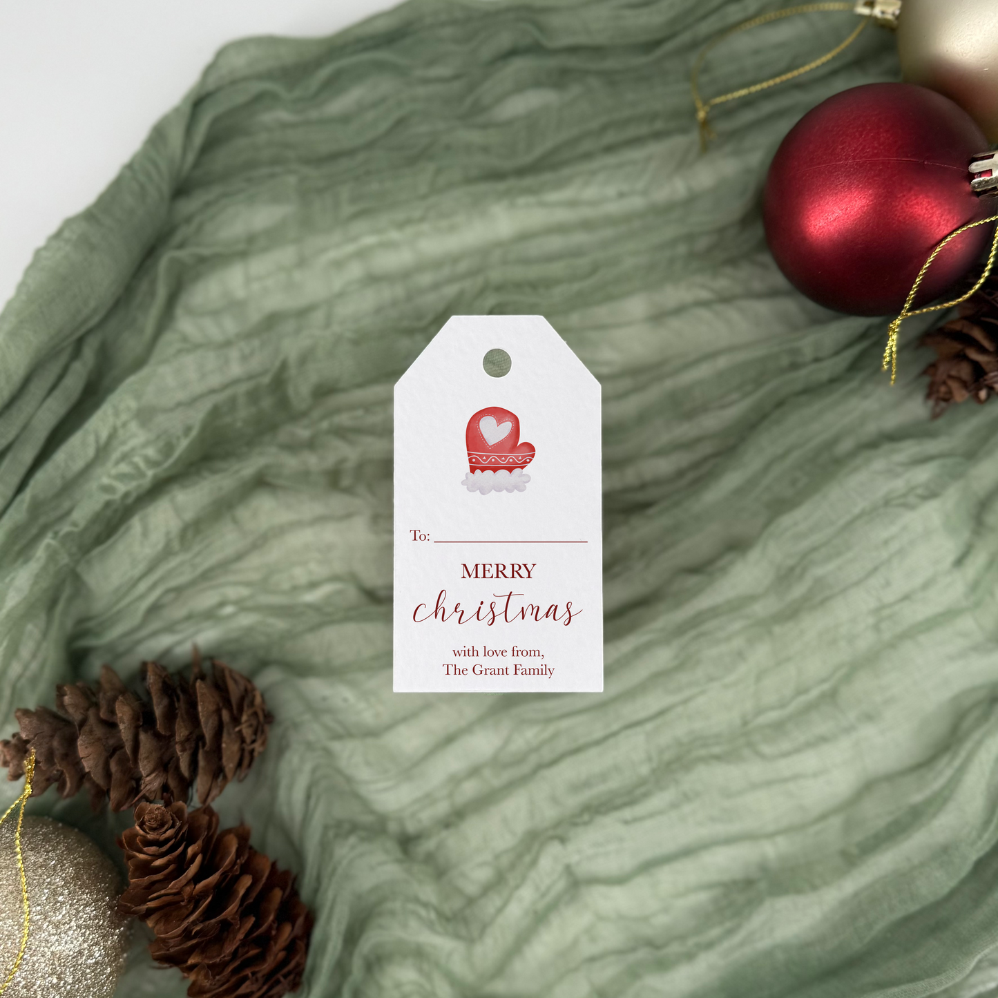 Watercolour Christmas Gift Tags - Personalised Holiday Tags Set of 6