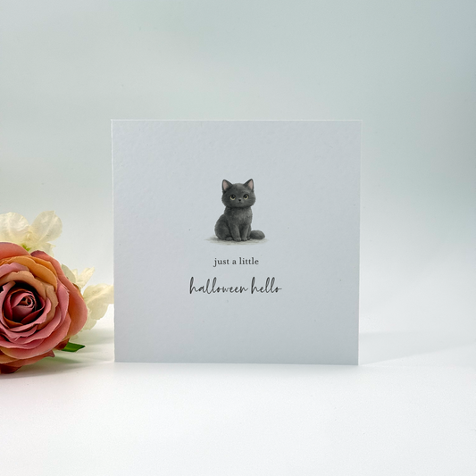 Just a Little Halloween Hello Black Cat Card
