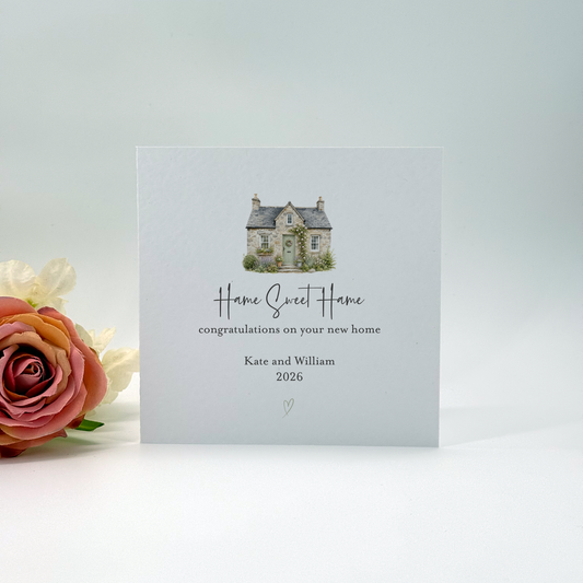 Personalised Hame Sweet Hame New Home Card