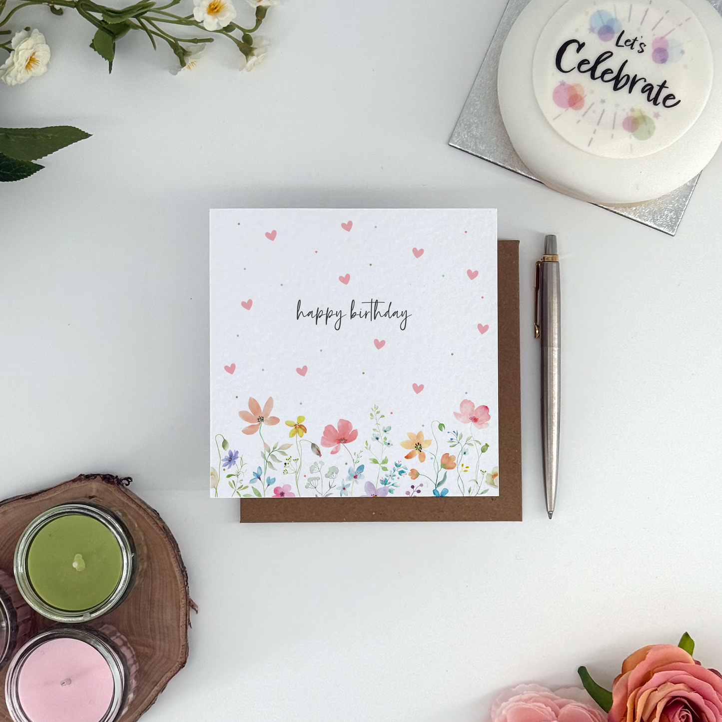 Happy Birthday Floral Meadow Card