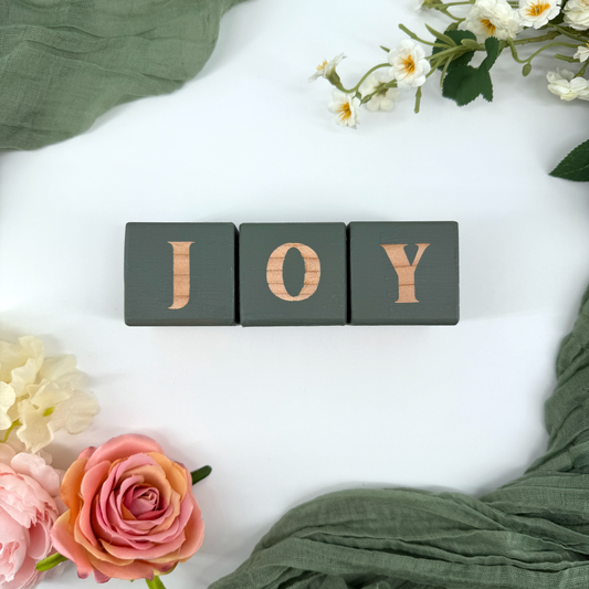 Wooden JOY Christmas Blocks