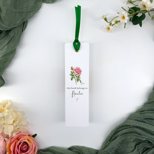 Personalised June Birth Flower Bookmark