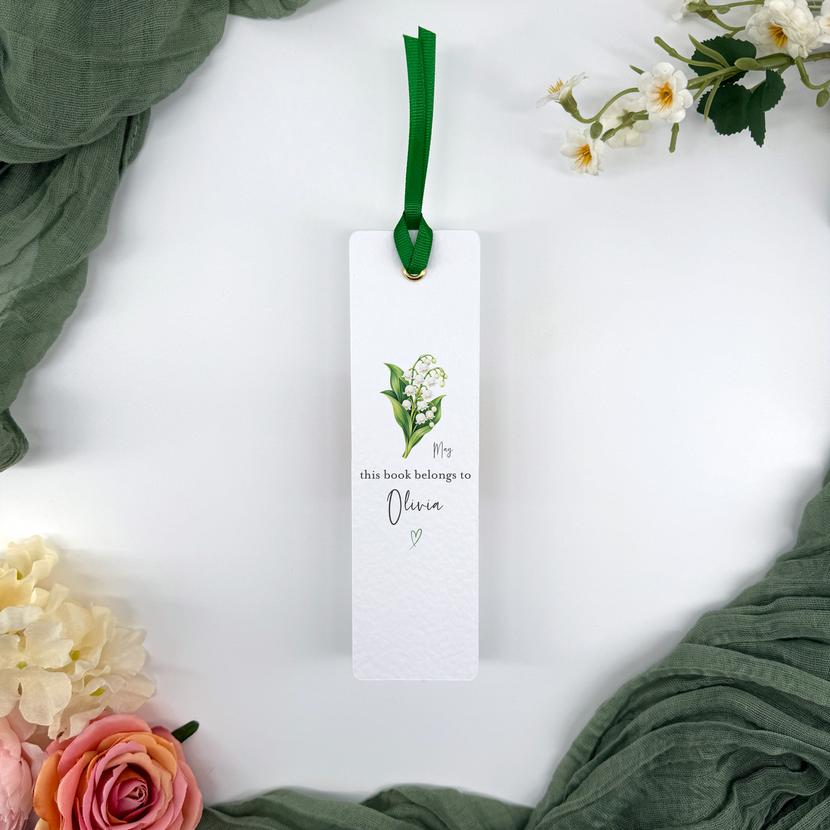 Personalised May Birth Flower Bookmark