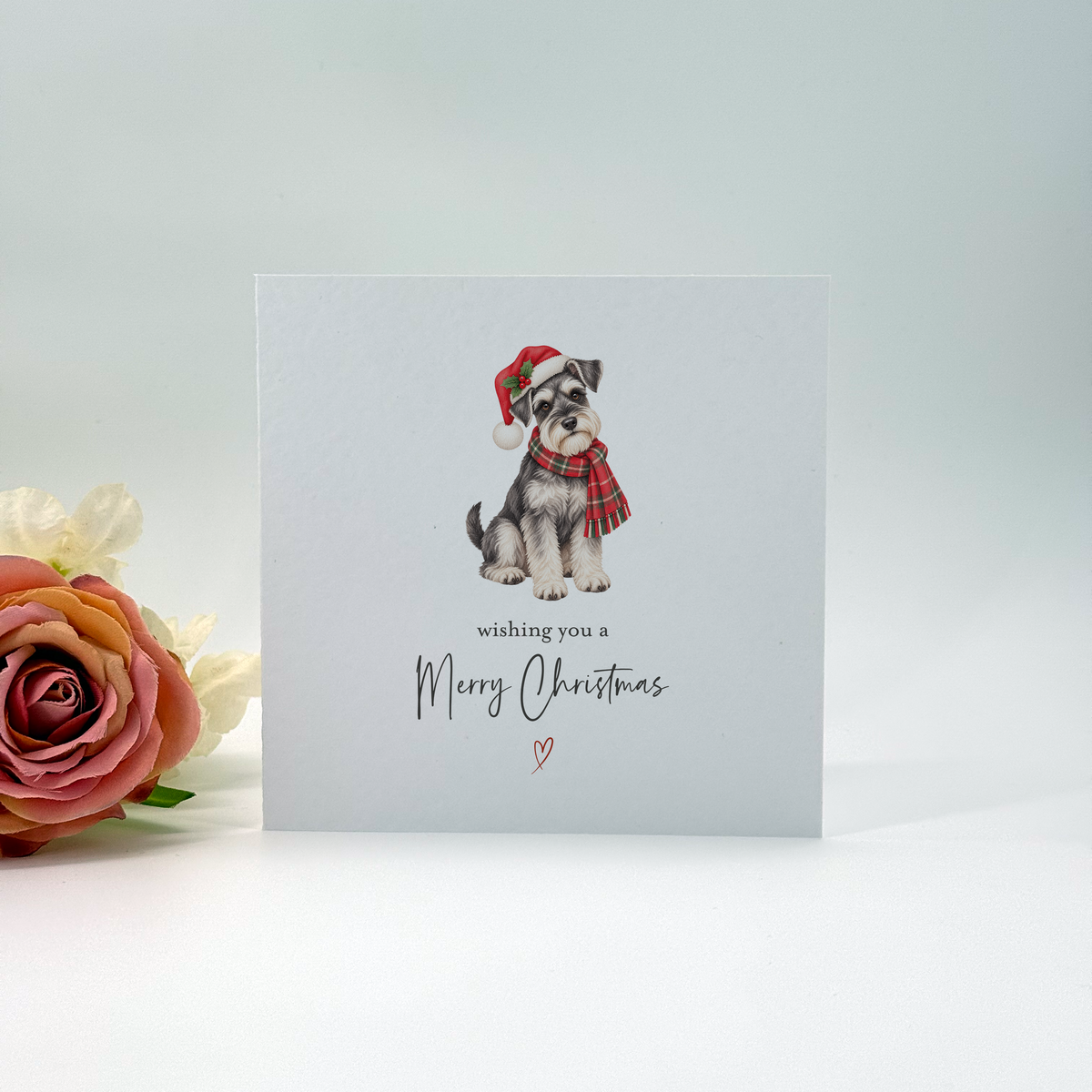 Miniature Schnauzer Merry Christmas Card