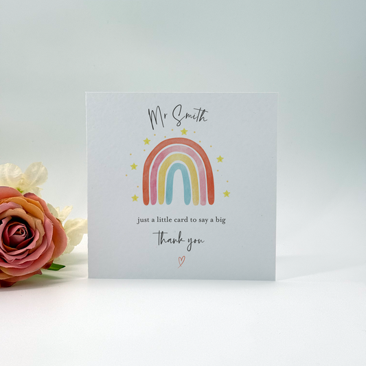 Personalised Teacher Thank You Card
