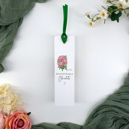 Personalised December Birth Flower Bookmark