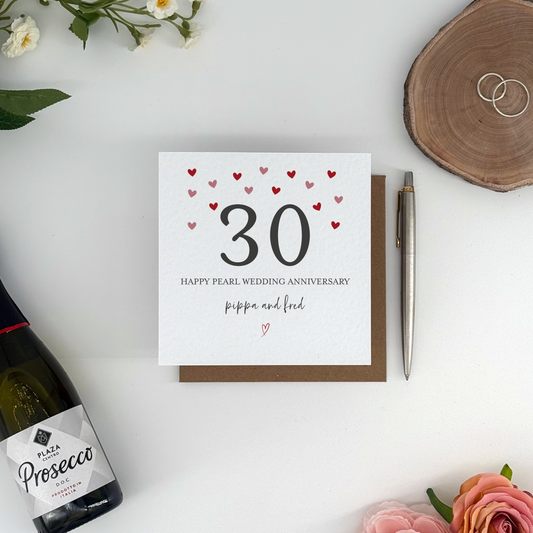 Happy Pearl (30th) Anniversary Personalised Card