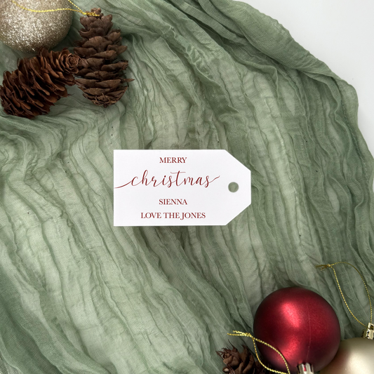 Personalised Christmas Gift Tags - Set of 6, Custom Holiday Tags