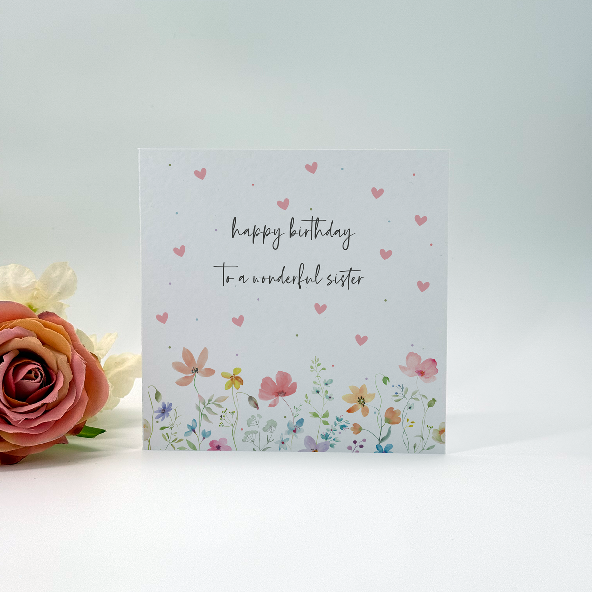 Happy Birthday to a Wonderful Sister Floral Birthday Card