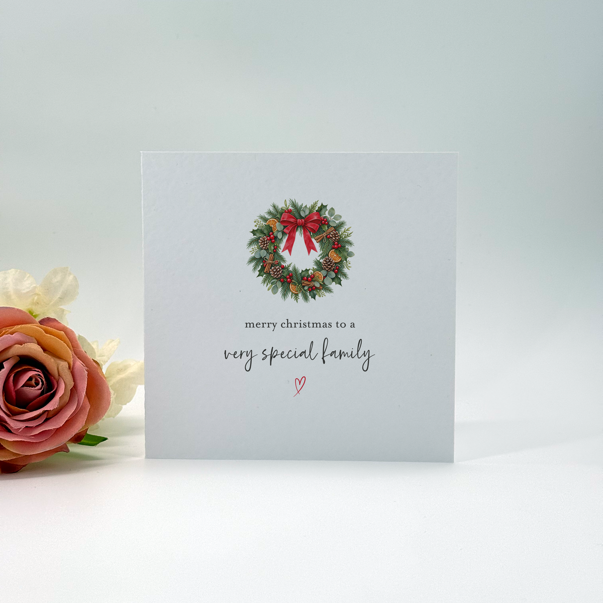 Very Special Family Festive Wreath Christmas Card