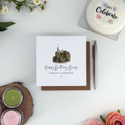 Personalised Classic Tractor Card