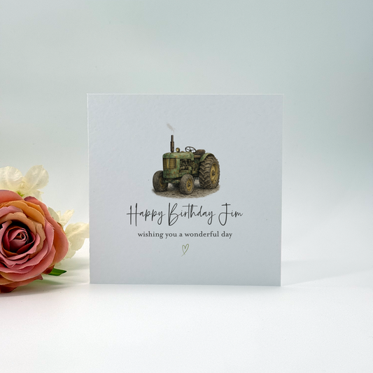 Personalised Classic Tractor Card