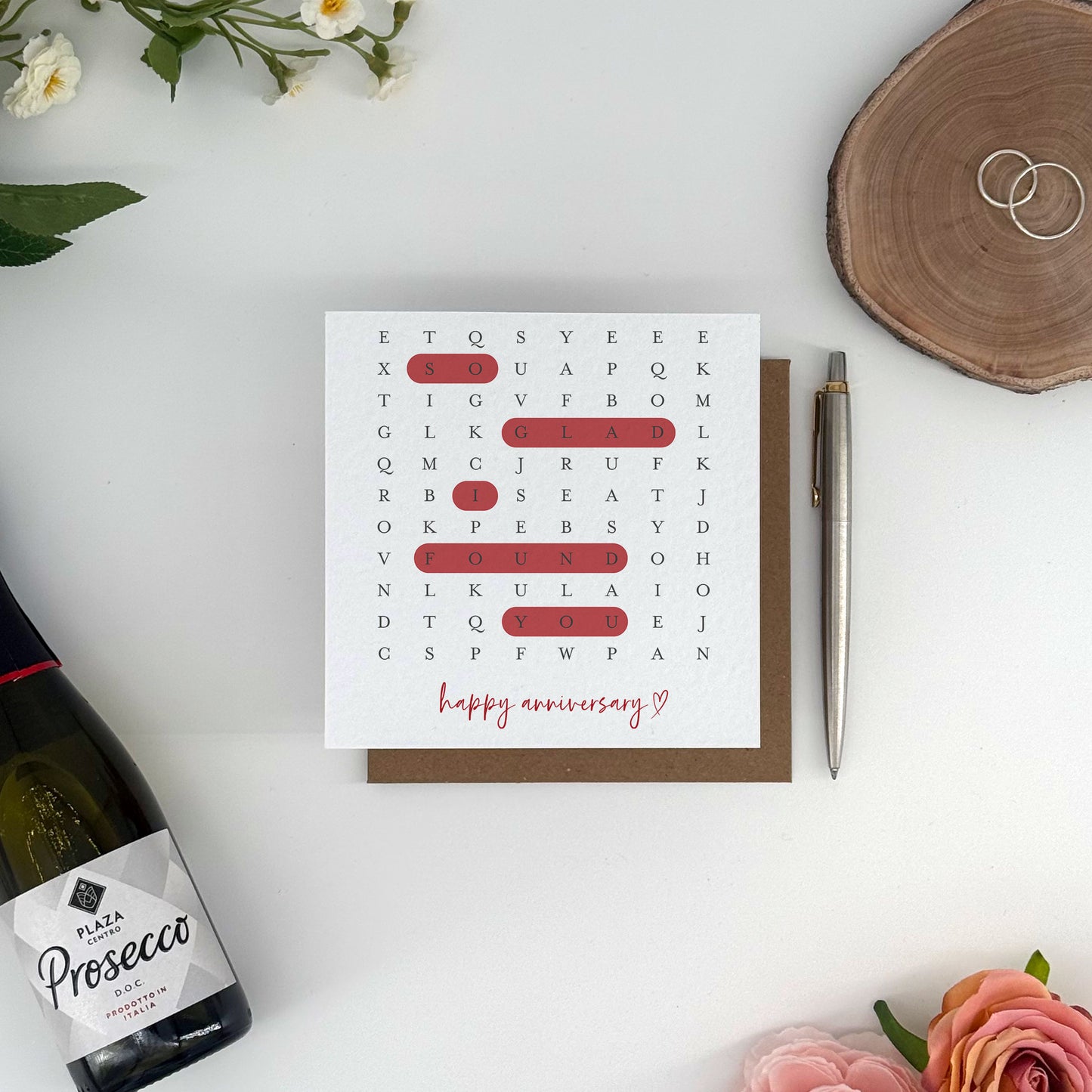So Glad I Found You, Anniversary Word Search Card