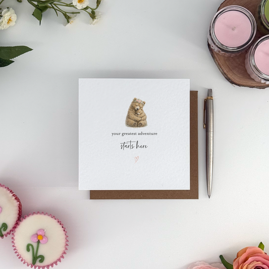 Your Greatest Adventure Starts Here New Mum Card